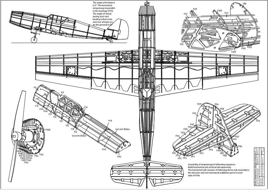 PDF Me109f XL Wing Plan